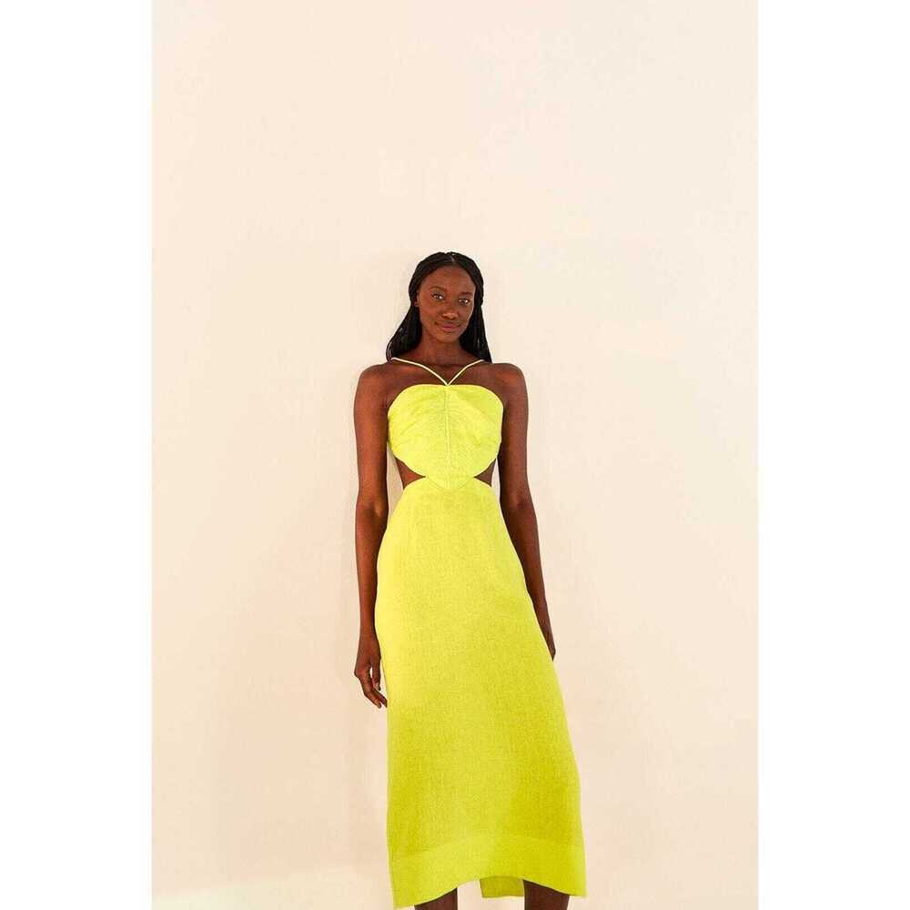 Farm Rio Lime Green Monstera Midi Dress